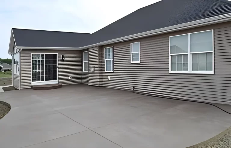 new backyard concrete patio in gastonia